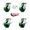 Service Caster 5 Inch Green Poly on Cast Iron Swivel Caster Swivel Locks 2 Brakes SCC, 2PK SCC-35S520-PUB-GB-BSL-2-SLB-2 - alternate 2